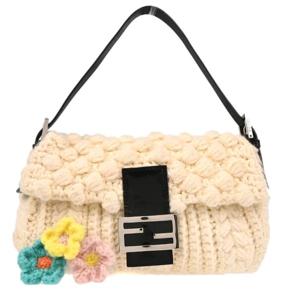 Fendi White Wool Handbag - Picture 1 of 11
